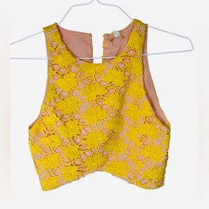 NWT GIANNI BIKI Crochet overlay crop top dude XS